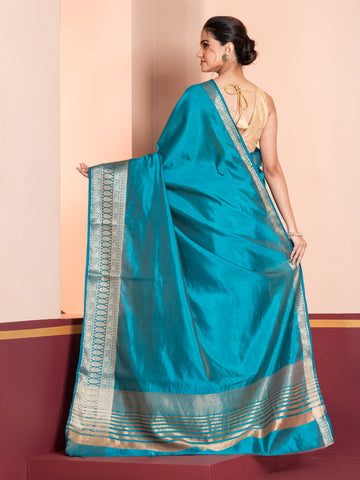 KAVVYA BLUE  WEAVING SILK SAREE