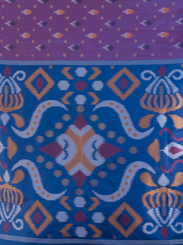 KAVVYA SOFT & LIGHT WEIGHT PURPLE IKAT WEAVING SAREE