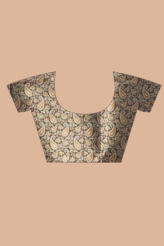 KAVVYA SOFT & LIGHT WEIGHT  SILK BLACK SAREE WITH BEAUTIFUL WEAVES IN BORDER AND PALLU WITH MULTICOLOUR RESHAM COMES WITH HEAVY SILK BLOUSE WITH HEAVY WEAVES