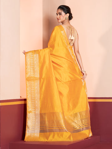 KAVVYA YELLOW WEAVING SILK SAREE