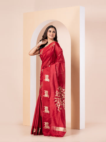 KAVVYA red handloom silk saree