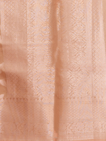 KAVVYA SOFT & LIGHT WEIGHT PEACH ORGANZA SILK SAREE