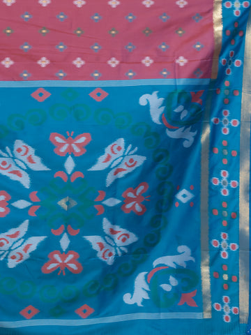 KAVVYA SOFT & LIGHT WEIGHT RUST COLOUR IKAT WEAVING SAREE
