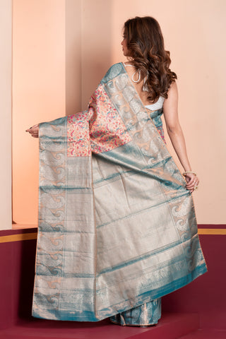 KAVVYA SOFT & LIGHTWEIGHT METALLIC BRASS COLOUR WEAVING SILK SAREE