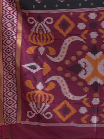 KAVVYA SOFT & LIGHT WEIGHT BLACK & IKAT WEAVING SAREE