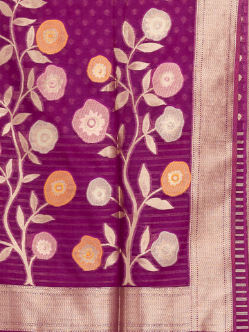 KAVVYA PURPLE SOFT & LIGHT WEIGHT SILK SAREE