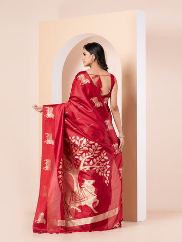 KAVVYA red handloom silk saree