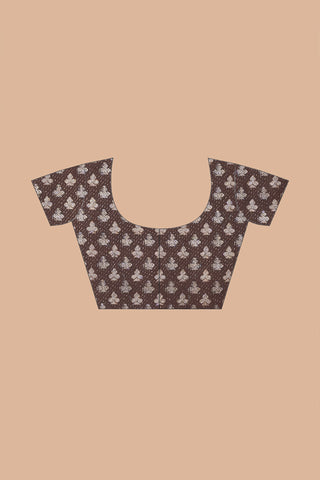 KAVVYA SOFT & LIGHTWEIGHT METALLIC SILVER COLOR WEAVING SILK SAREE