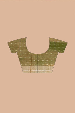 KAVVYA SOFT AND LIGHTWEIGHT METALIC OLIVE GREEN  COLOR WEAVING SILK SAREE