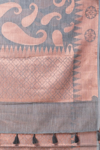 KAVVYA SOFT & LIGHTWEIGHT GREY COLOUR  HANDLOOM SAREE