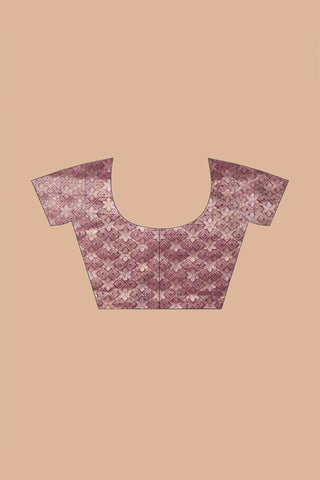 KAVVYA SOFT & LIGHT WEIGHT WINE HANDLOOM SILK GOLDEN ZARI WEAVING SAREE IN TUSSAR FABRIC WITH BEAUTIFUL GEOMETRIC DESIGN ALLOVER THE SAREE COMES WITH BEAUTIFUL WINE HEAVY WEAVING BLOUSE