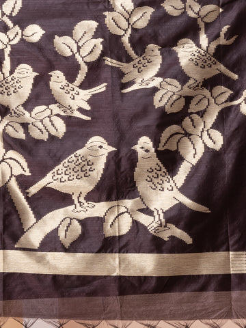 KAVVYA BROWN HANDLOOM SILK SAREE