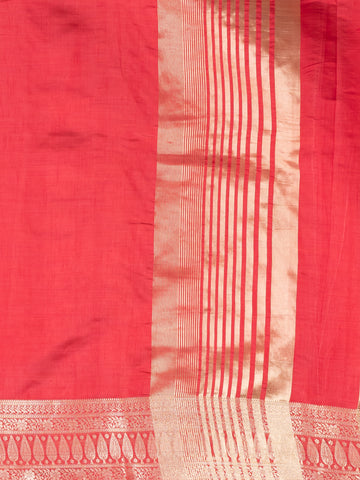 KAVVYA RED WEAVING SILK SAREE