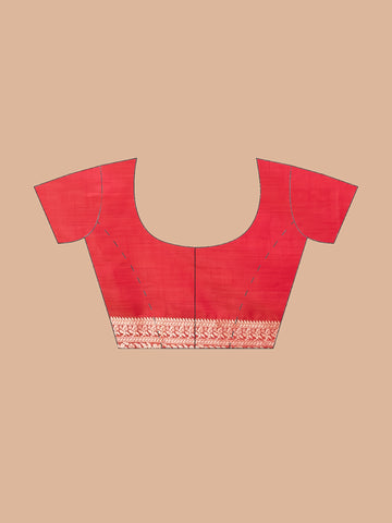 KAVVYA RED WEAVING SILK SAREE