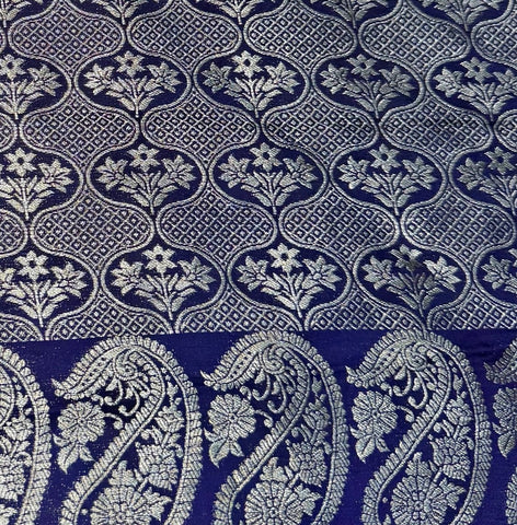 Premium Purple saree adorned with intricate gold floral patterns