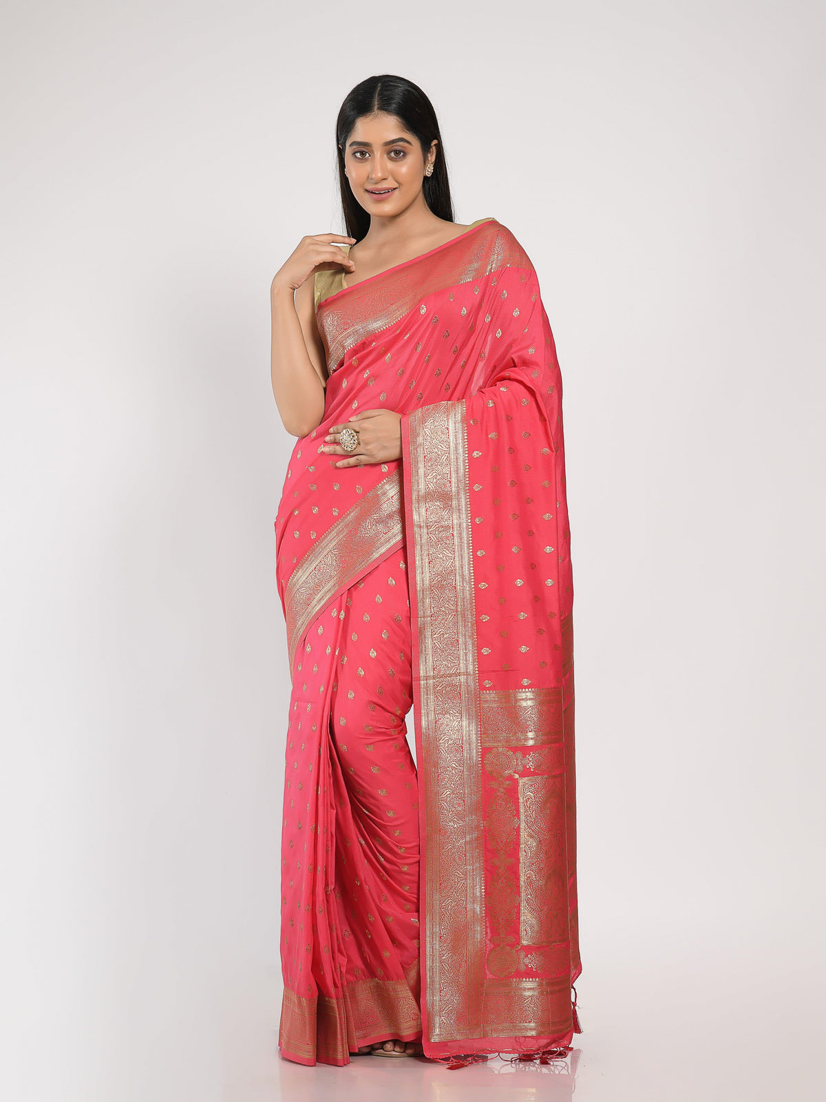 Kavvya Rani saree with Golden Zari Silk Saree - KAVVYA 