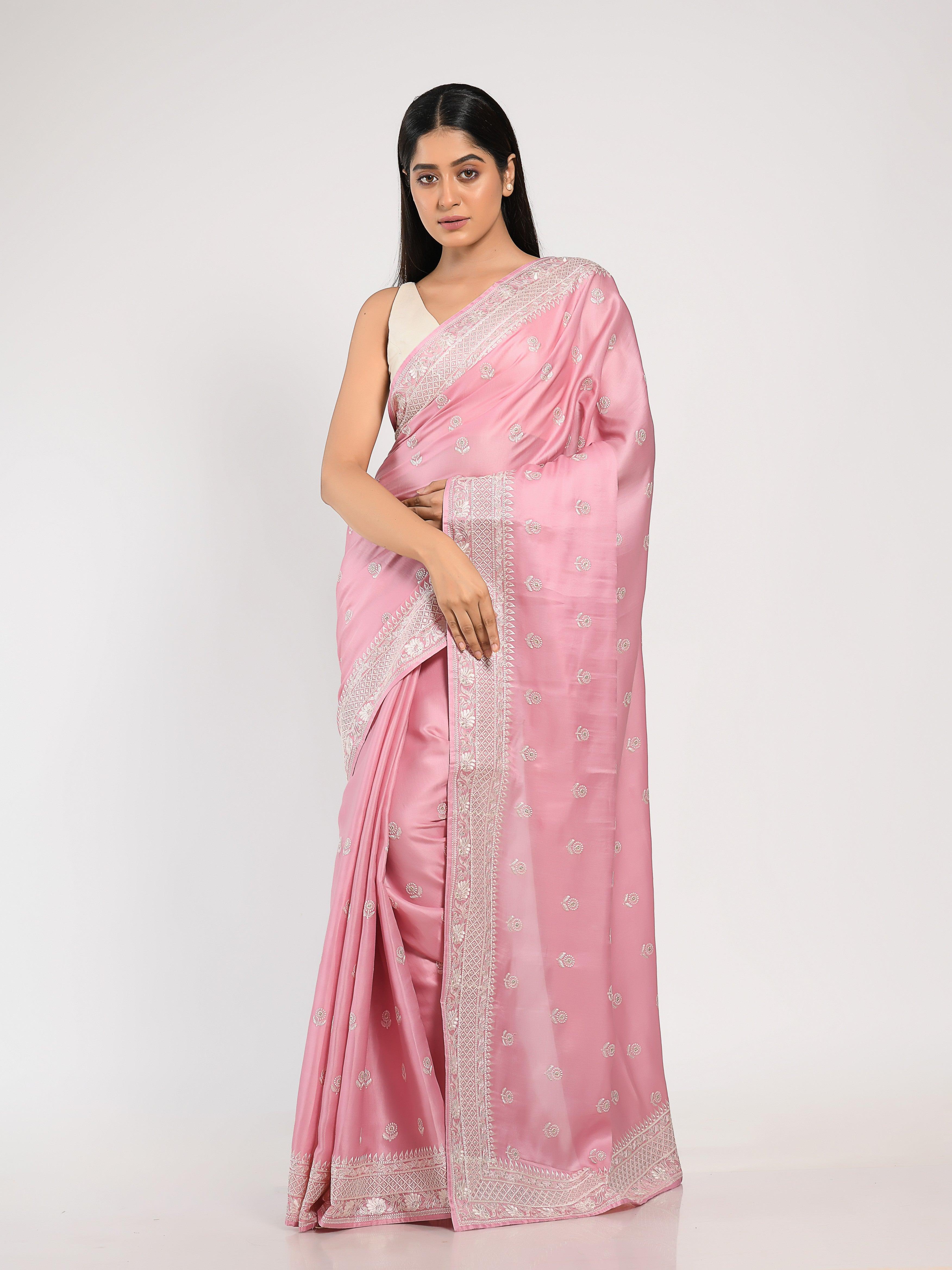 Kavvya Pink Soft & Lightweight Tussar Silk Saree - KAVVYA 