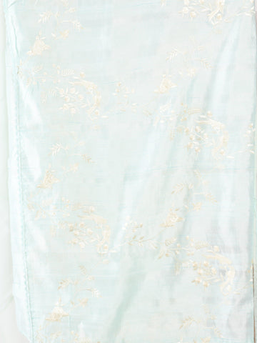 Kavvya Mint Green Soft & Lightweight Kora Organza Silk Saree With Multicolor Resham Embroidery Border - KAVVYA 