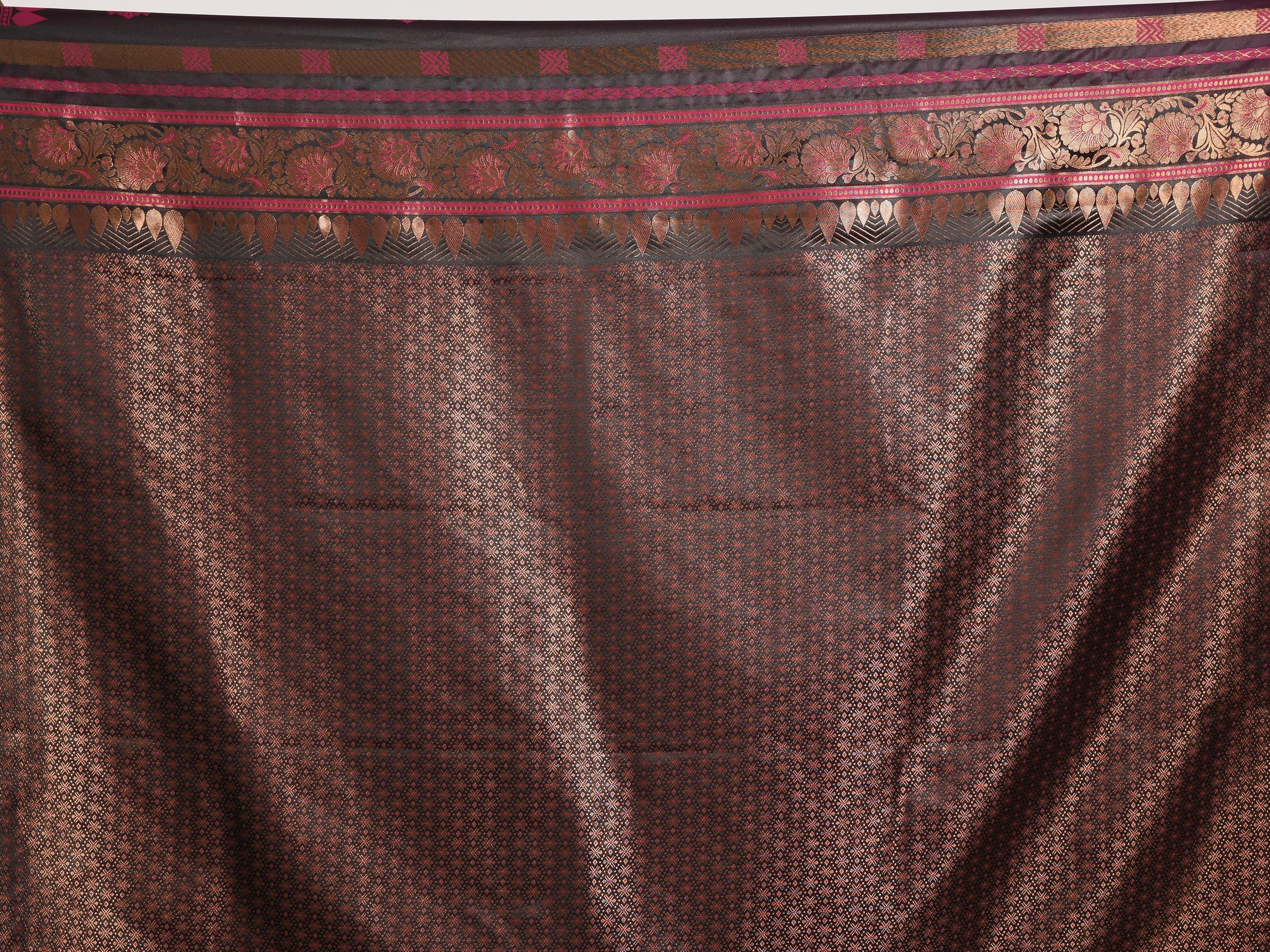 Kavvya Deep Wine Soft & Lightweight Satin Gajji Weaving Silk Saree - KAVVYA 