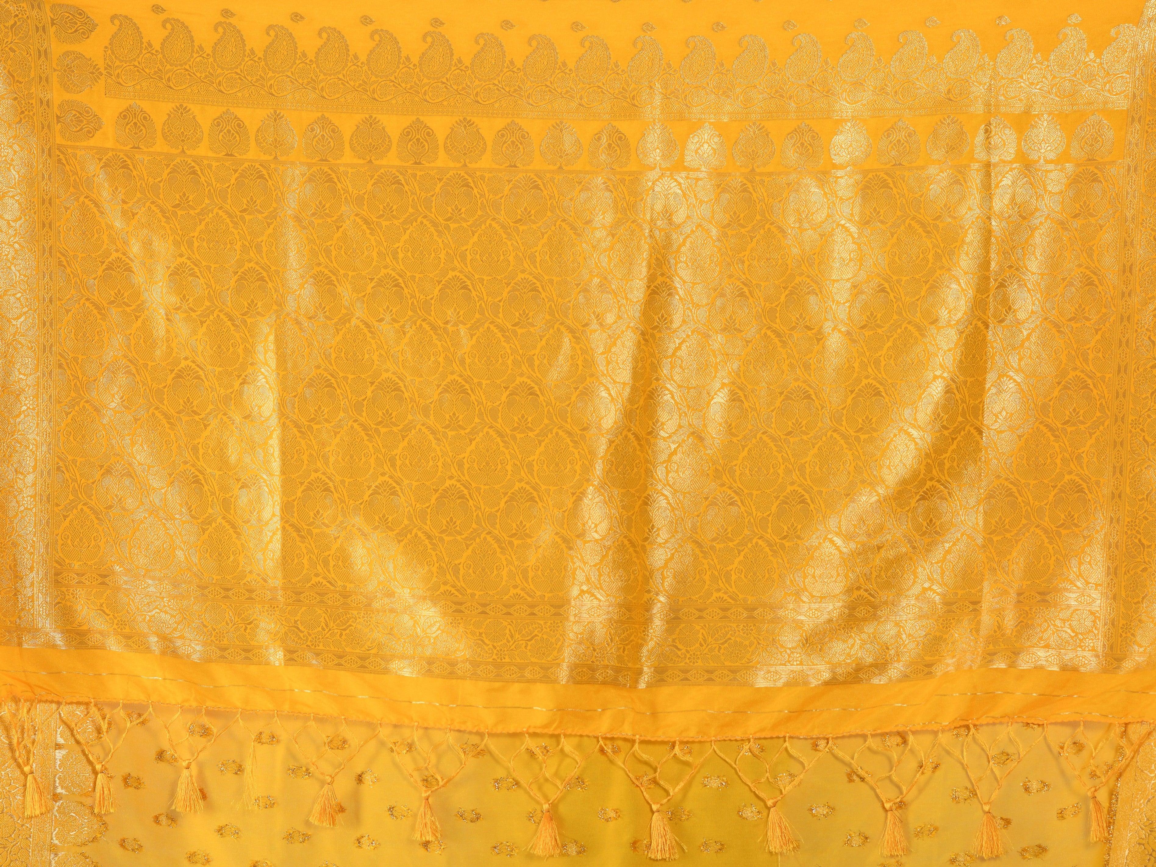 Kavvya Yellow Soft & Lightweight Creamy Silk Weaving Saree - KAVVYA 