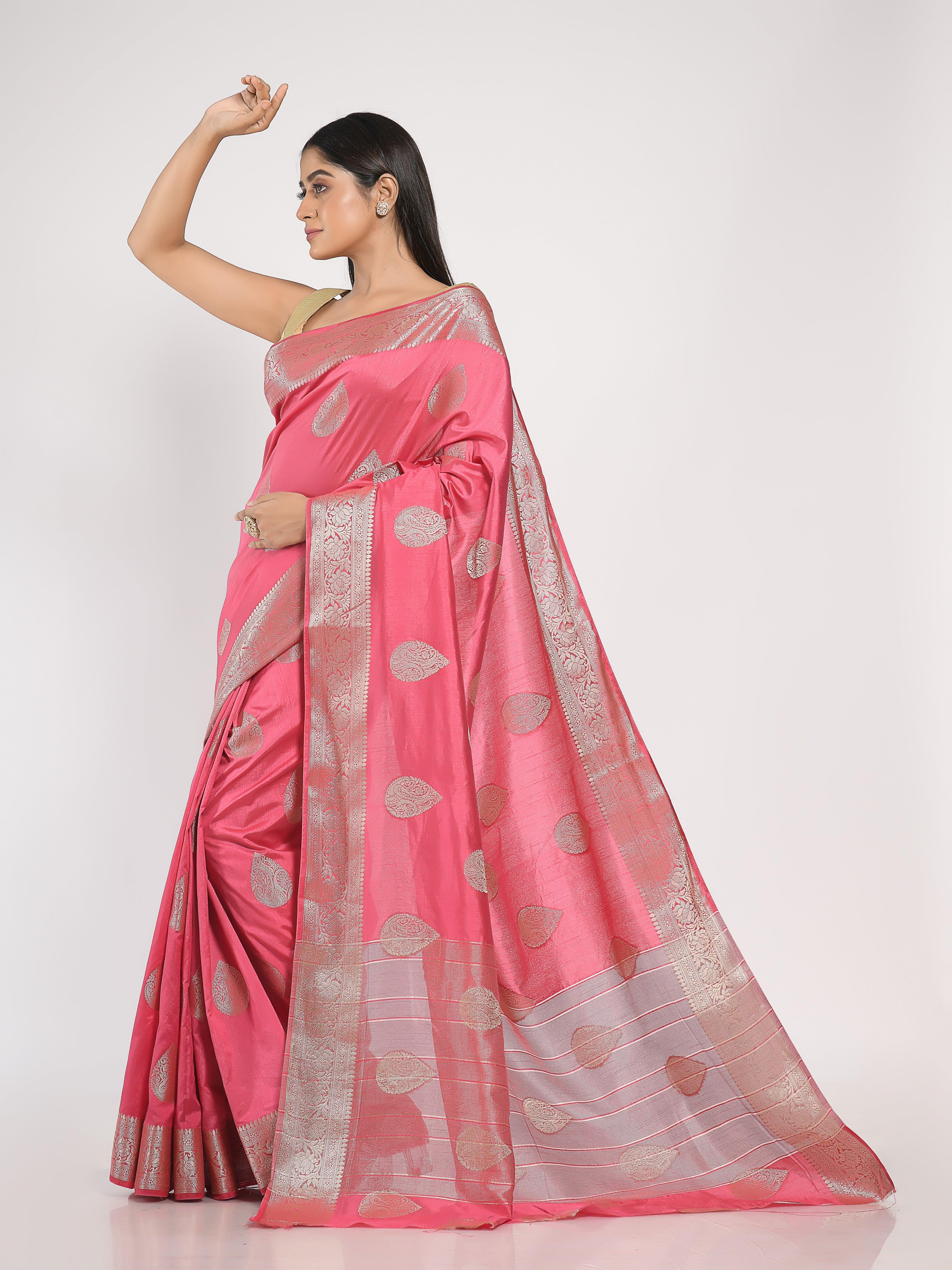 Kavvya Wine Soft & Lightweight Raw Silk Weaving Saree - KAVVYA 