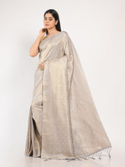 Kavvya Grey Soft & Lightweight Weaving Softy Silk Saree with Beautiful Border Palla. - KAVVYA 