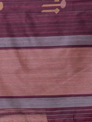 KAVVYA  Soft & lighweight wine color benarsi handloom linen silk saree