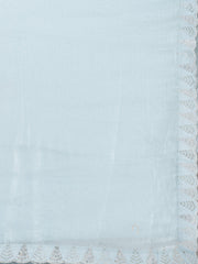 Kavvya Baby Blue Color Fancy Hand Emboidery Saree - KAVVYA 
