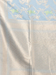 Kavvya Gray Soft & Lightweight Banarasi Silk Georgatte Saree - KAVVYA 