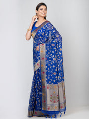 Kavvya Royal Blue Soft & Lightweight Banarasi Organza Weaving Silk Saree - KAVVYA 