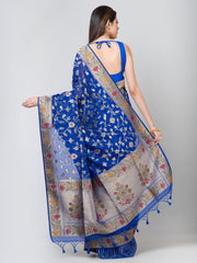 Kavvya Royal Blue Soft & Lightweight Banarasi Organza Weaving Silk Saree - KAVVYA 