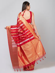 Kavvya Red Soft & Lightweight Banarasi Organza Silk Weaving Saree - KAVVYA 