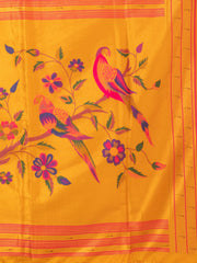 Kavvya Metallic Mustard Yellow Soft & Lightweight Designer Paithani Silk Weaving Saree - KAVVYA 