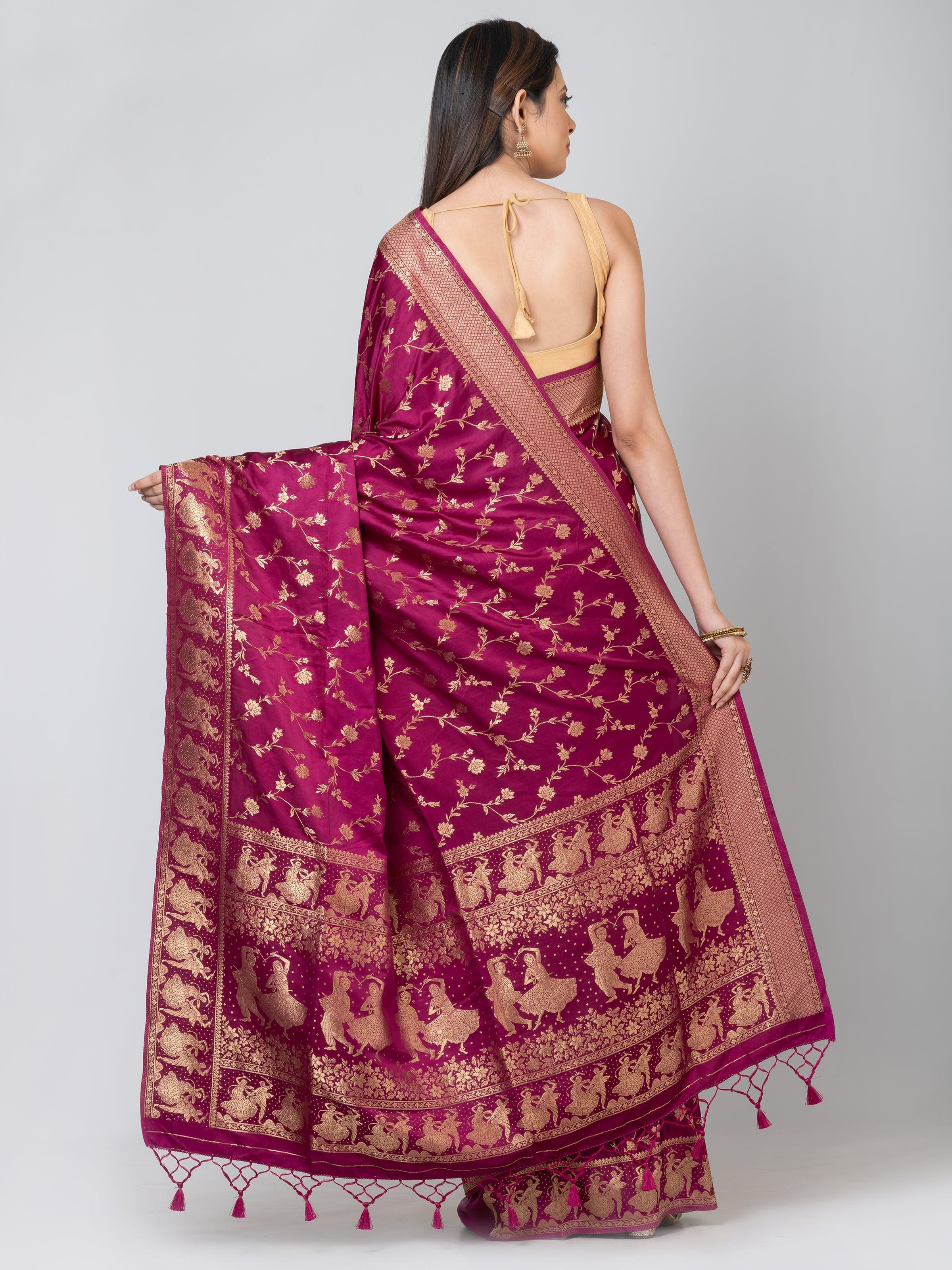 Kavvya Purple Soft & Lightweight Banarasi Gajji Silk Saree - KAVVYA 