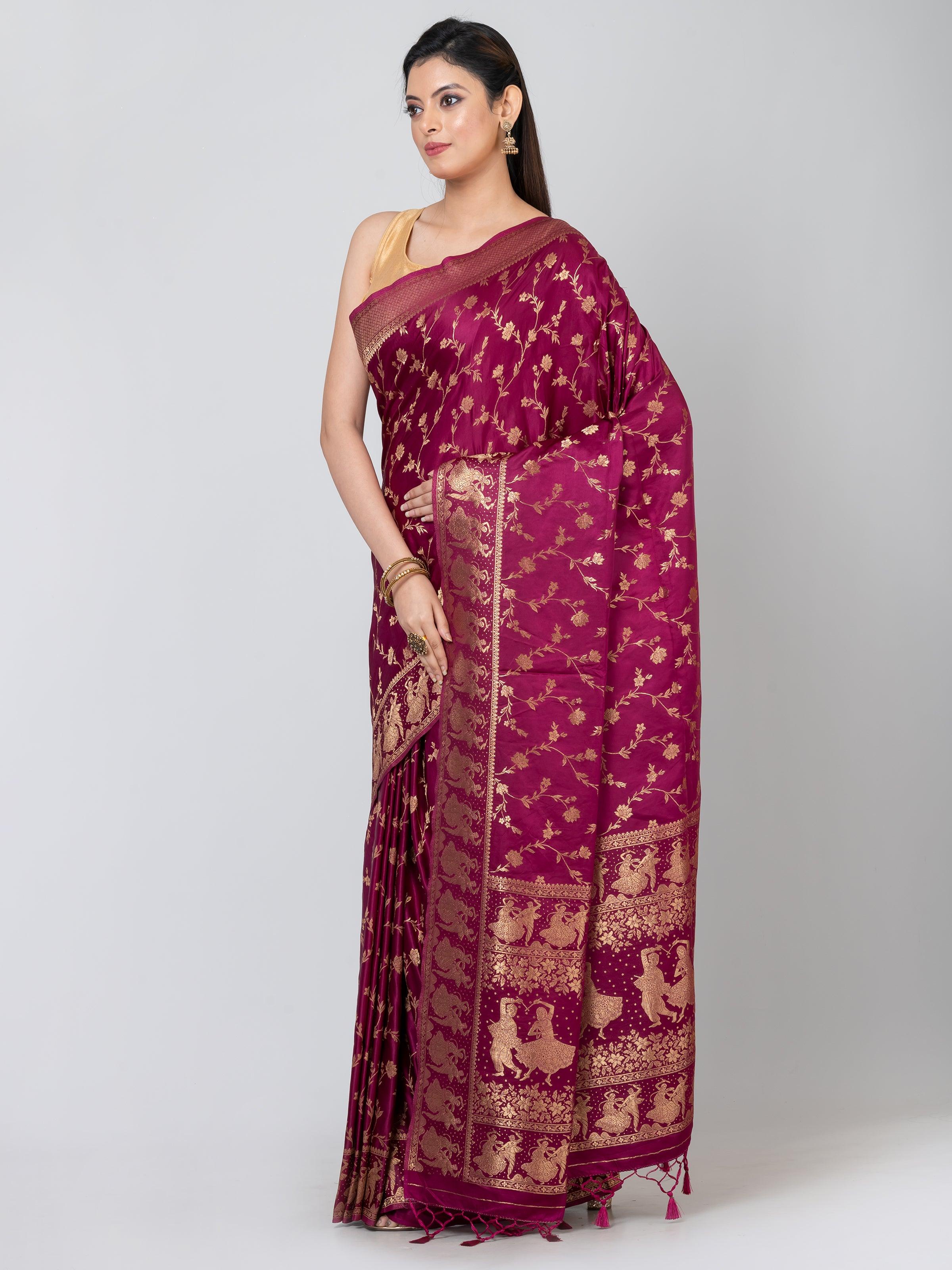 Kavvya Purple Soft & Lightweight Banarasi Gajji Silk Saree - KAVVYA 