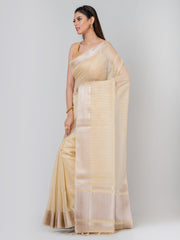 Kavvya Lemon Yellow Soft & Lightweight Benarasi Handloom Saree - KAVVYA 