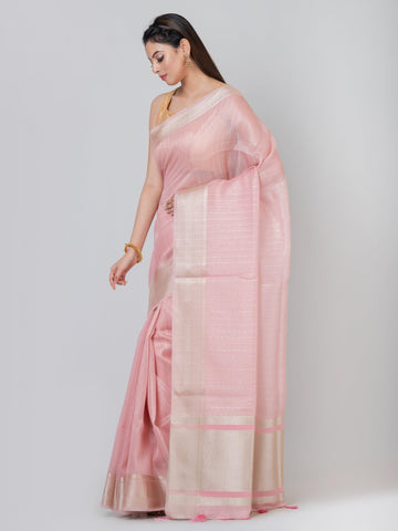 Kavvya Pink Soft & Lightweight Benarasi Handloom Saree - KAVVYA 