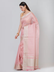 Kavvya Pink Soft & Lightweight Benarasi Handloom Saree - KAVVYA 
