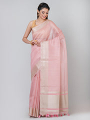 Kavvya Pink Soft & Lightweight Benarasi Handloom Saree - KAVVYA 