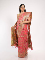 Kavvya Baby Pink Soft & Lightweight Kora Organza Weaving Silk Saree