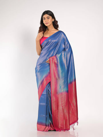 Kavvya Blue Soft & Lightweight Softy Silk Saree