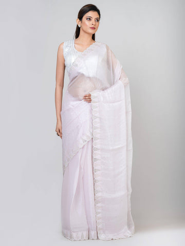 Kavvya Blush Pink Color Fancy Hand Emboidery Saree