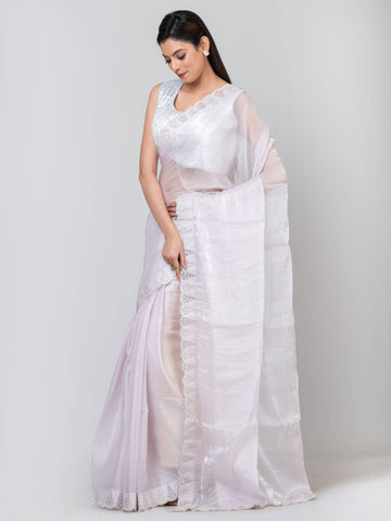Kavvya Blush Pink Color Fancy Hand Emboidery Saree