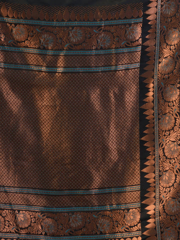 Kavvya Bottle Green Soft & Lightweight Satin Gajji Weaving Silk Saree