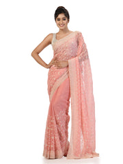 Kavvya Pink Soft & Lightweight Fancy Shimmer Chiffon Saree - KAVVYA 