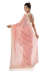 Kavvya Pink Soft & Lightweight Fancy Shimmer Chiffon Saree - KAVVYA 