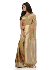 Kavvya Metallic Gold Soft & Lightweight Tissue Silk Weaving Saree - KAVVYA 