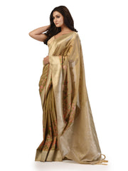 Kavvya Metallic Gold Soft & Lightweight Tissue Silk Weaving Saree - KAVVYA 