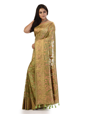 Kavvya Mint Green Soft & Lightweight Kora Organza Weaving Silk Saree - KAVVYA 