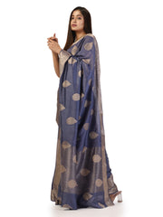 Kavvya Skyblue Soft & Lightweight Raw Silk Weaving Saree - KAVVYA 